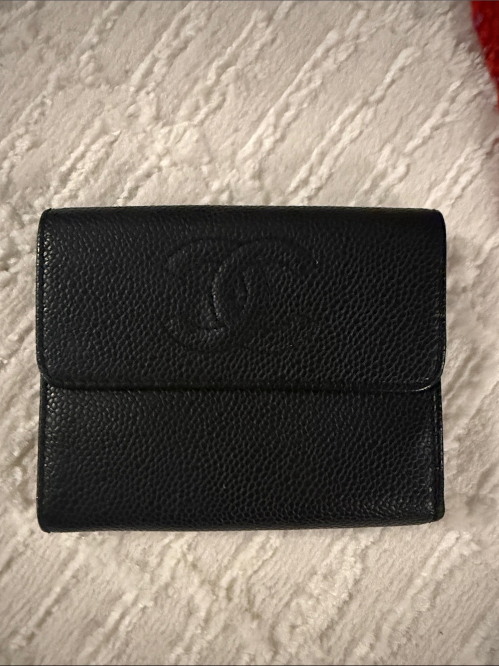 Chanel Black Caviar Compact Wallet